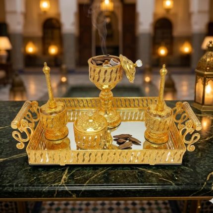 Ensemble encensoir Maroc Royal 7 pièces – Plateau rectangulaire