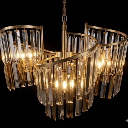 Lustre Cristal Arcadia – 3 Lumières – Doré