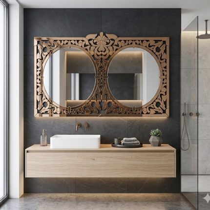 Miroir Duo Arabesque – Bronze