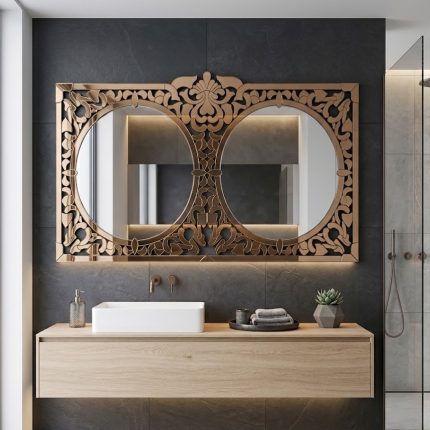 Miroir Duo Arabesque – Bronze