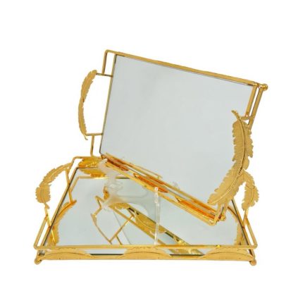 Duo Plateaux Prestige – Miroir Transparent – Dorée