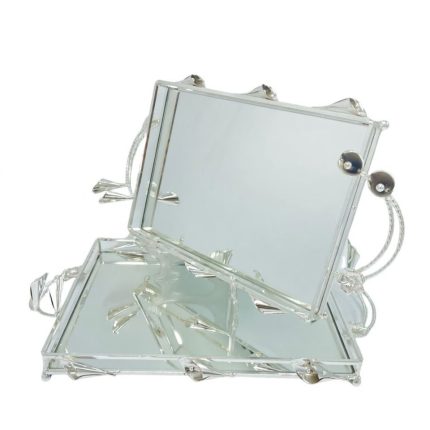 Duo Plateaux Floria – Miroir Transparent – Finition Argentée
