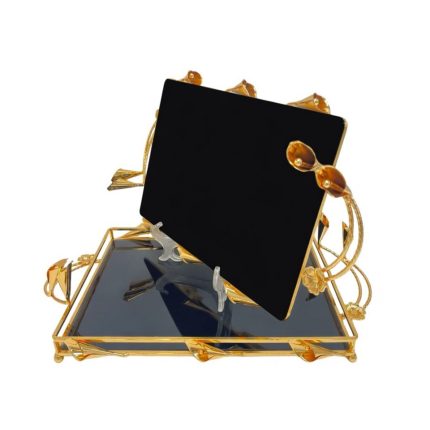 Duo Plateaux Floria – Miroir Noir – Dorée